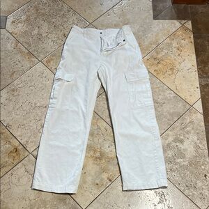 Cotton On White High-Rise Baggy Cargo Pants